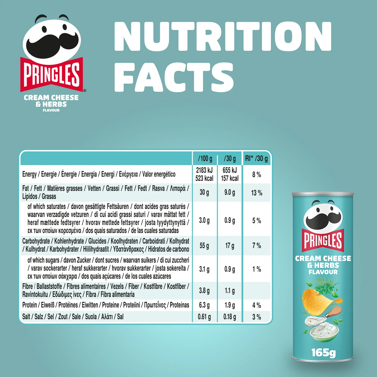 Pringles Cream Cheese & Herbs - 165g - Image 3