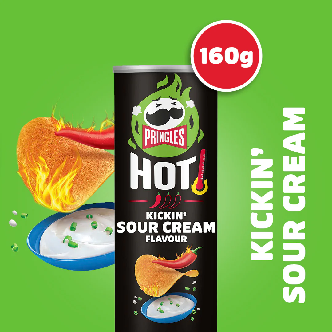 Pringles Hot Kickin' Sour Cream Flavour - 19x 160g - Image 3