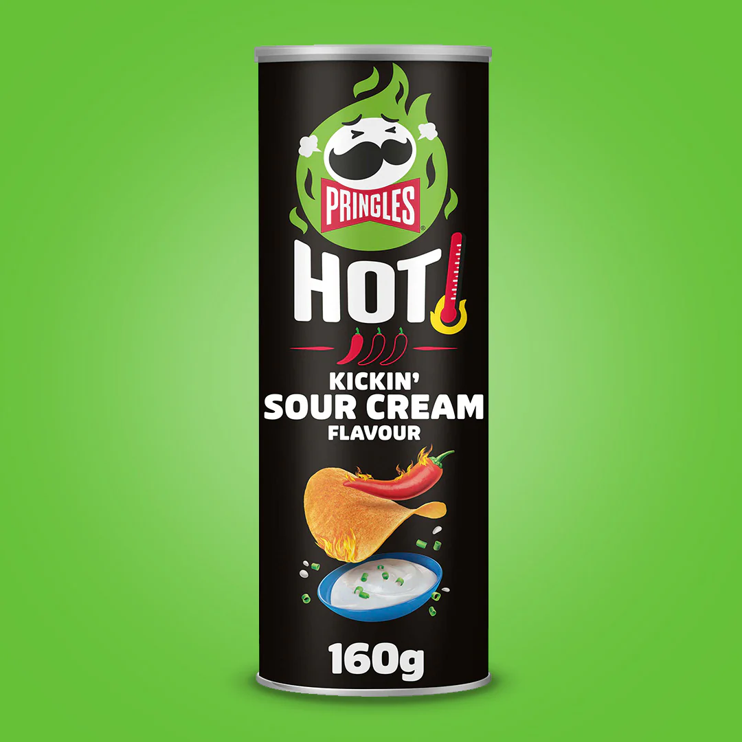 Pringles Hot Kickin' Sour Cream Flavour - 8x 160g - Image 3