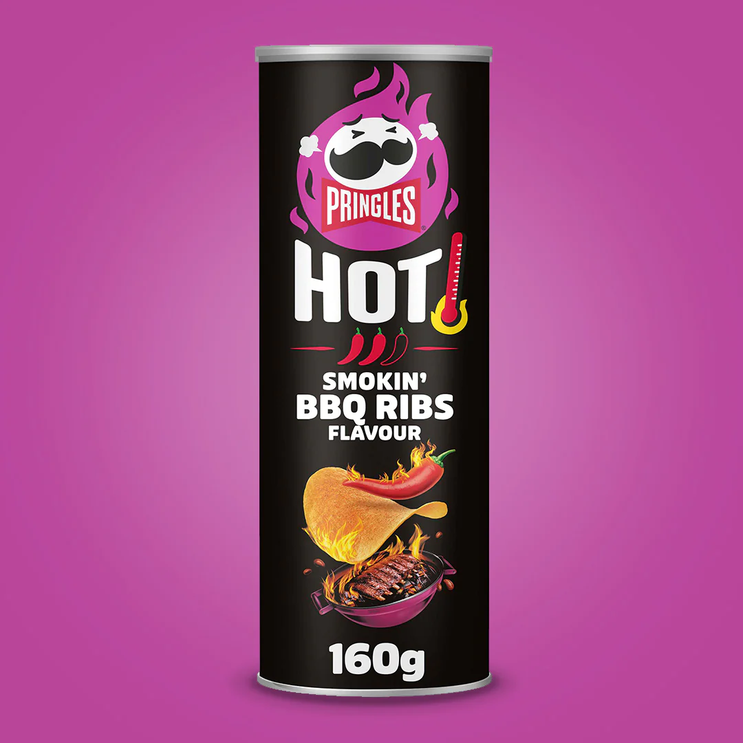 Pringles Hot Smokin' BBQ Ribs Flavour - 8x 160g - Image 2